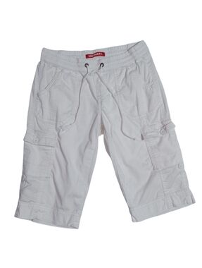 UNIONBAY White Cargo Shorts with Roll Tabs Sz S Adjustable Length